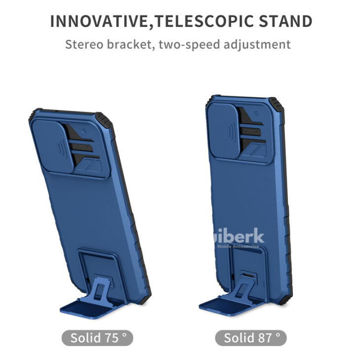 Quiberk%20for%20Samsung%20Galaxy%20M32%204G%20/%20A22%204G%20Phone%20Case%20Slide%20Camera%20Cover%20Kickstand%20Hard%20Shockproof%20Armor%20Back%20Casing%20-%20Image%205