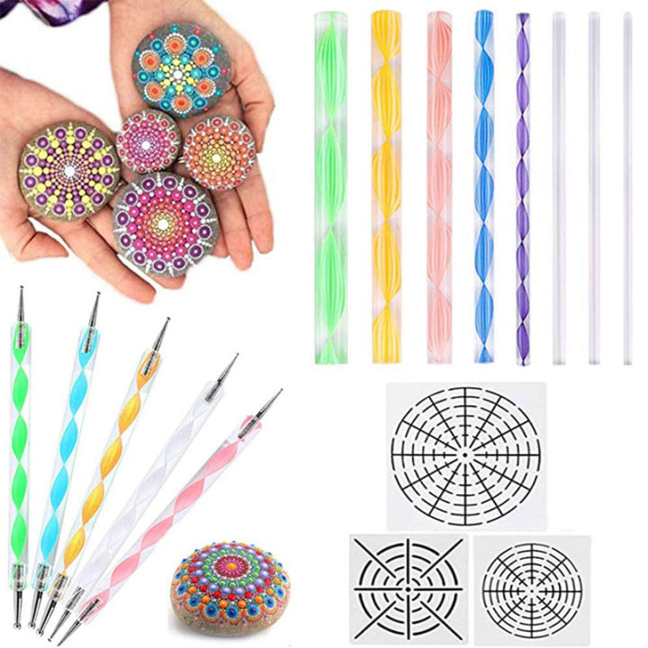 16 Pcs Mandala Dotting Tools for Painting Rocks Mandala Stencils