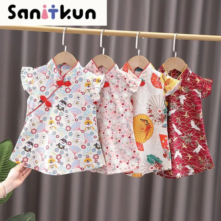 Wisebaby%20CNY%20Baby%20Girls%20Retro%20Cheongsam%20Dress%20Kids%20Floral%20Chinese%20Style%20Traditional%20Dress%20Girl%20Cotton%20Breathable%20Crane%20Cheongsam%20-%20Image%205