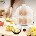 Electric Boiled Egg Cooker Boiler Heating Stainless Steel Steamer Pan Double Layer Cook Tools Kitchenware-Lemon Yellow. 