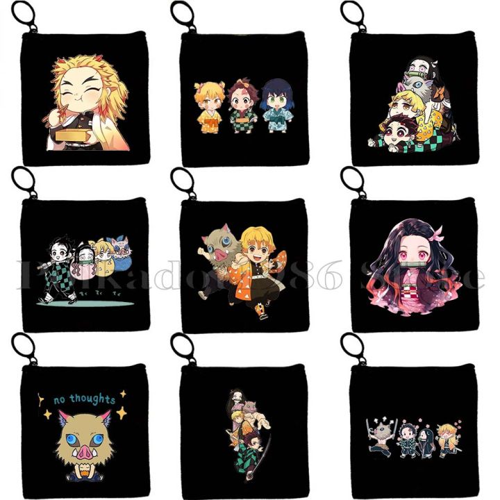 Demon Slayer Anime Kimetsu Kamado Nezuko Key Coin Purse Inosuke Muichiro Tokito Tangiro Heshibira Gifts Card Bags Wallet Pouch