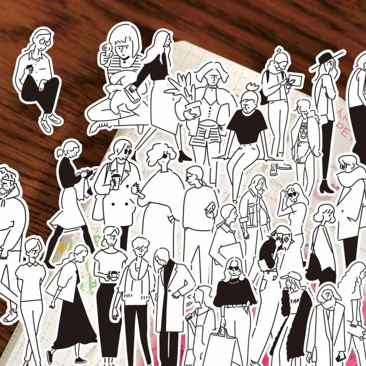 63 Pieces People Stickers for Journaling Scrapbooking,Vintage Scrapbook Sticker for Junk Journal Supplies Bujo Planner Diary Album DIY Crafts Kits Collage Embellishment