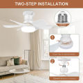 【Fast Delivery 1-4 day】Remote Fan Light, Dimmable LED Ceiling Fan, Quiet, 3-Speed Timer, E27 Screw Base. 
