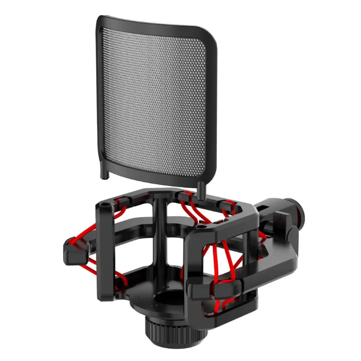 Microphone%20Shock%20Mount%20with%20Microphone%20Filter%20Windscreen%20Reduce%20Noise%20Anti%20Vibration%20Screen%20Stable%20Easy%20Install,Red%20-%20Image%204