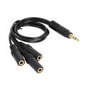 Audio Extension Cable Universal 1 to 3 Ways PVC 3.5mm 1 Male to 3 Female Audio Splitter Adapter for Headphone. 