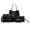 4Pcs/set Top-Handle Bags Wallets Purse Set Composite Bags Handbag PU Leather Solid Color Shoulder Bag Faux Leather. 