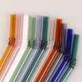 1pc Reusable Glass Straws Colorful Drinking Straw Eco-friendly High Borosilicate Glass Straw Party Favors Bar Drinkware. 