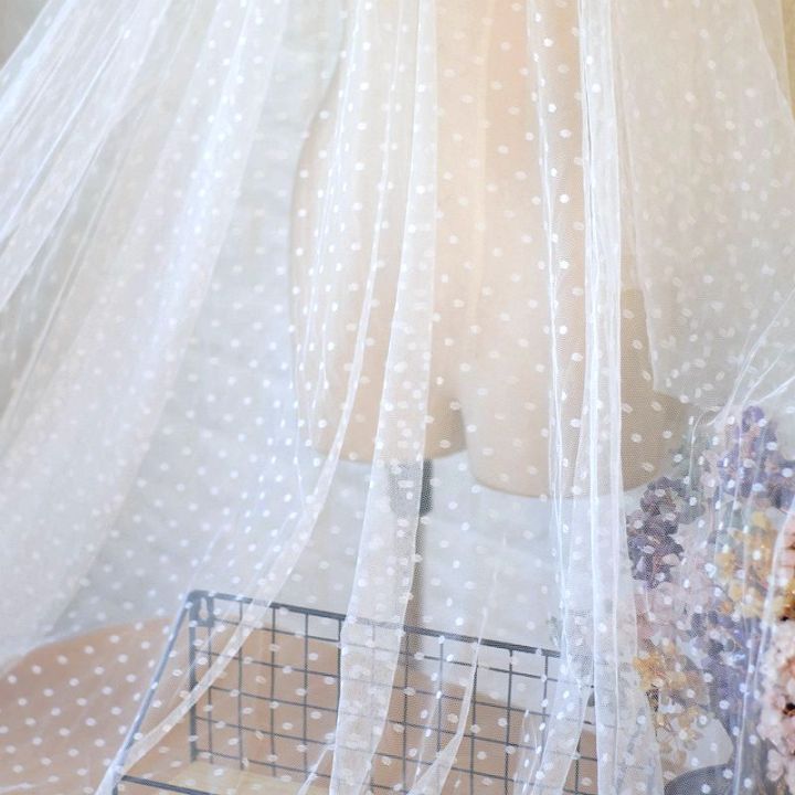 50x150cm/pc%20Lace%20Mesh%20Dot%20Jacquard%20Fabric%20Tulle%20Fabric%20For%20Wedding%20Dress%20Mosquito%20Net%20Patchwork%20Needlework%20Diy%20Sewing%20Material%20-%20Image%202