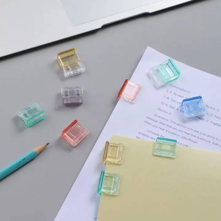 Creative Candy Color Letter Paper Clip Transparent Plastic Test Paper ...