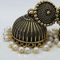 Black Gold Jimikki Earing Indian Jewelry Traditional Chandbali earings Jhumka Jhumki Dangle Earrings for Women, ear rings Perfect Gifts for Her. 