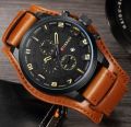Curren Analog Movement Fashionable Leather Stripe Casual Party Gents Men Boys Elegent Watch. 