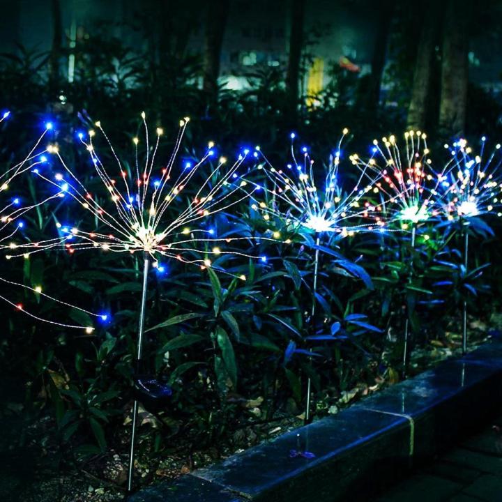 【ALLGOOD】Ready Stock ++Solar Light Garden Lights Firework Light String Multicolor Fairy Light,Christmas Landscape Path Lawn Lamp Outdoor Waterproof Garden Decoration Light Lighting, Suitable for Home, Garden, Courtyard, Yard, Christmas