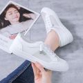 Women's White Shoes Sneakers Sports Summer Breathable Mesh Shoes Canvas New All-Matching 2024 Thin Leather Single Spring and Autumn. 