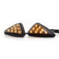 2 Pcs Flush Mount Triangle-Shaped LED Turn Signal Light, 12V Motorcycle Turn Signals Light for Suzuki Honda Yamaha. 