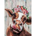 GATYZTORY DIY Paint By Number Flower Cow Oil Picture Colouring Zero Basis HandPainted Painting By Number For s On Canvas. 
