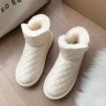 New Non-Slip Waterproof Women's Warm Winter All-Matching Snow Boots Women 2024 Fashionable Fleece-Lined Shoes Thick Cotton Shoes. 