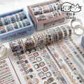 Panda Online 12 Rolls/Set Washi Tape Rainbow Twister boxed Cartoon Tapes Decorative Masking Sticky Paper Tape for Journals Diary DIY Crafts Gift Wrapping. 