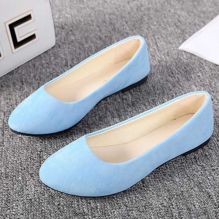【ALLGOOD】Women Girls Solid Big Size Slip On Flat Shallow Comfort Casual Single Shoes Running shoes