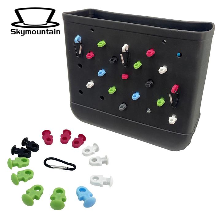 Key Holder for Bogg Bag 2pcs Beach Bag Tassel Keychain Hanger Plastic Carabiner Fashion Insert Holder Charm Accessories Hang Charms Hook for Bogg Bag Bracelet Necklace Hanger for Bags