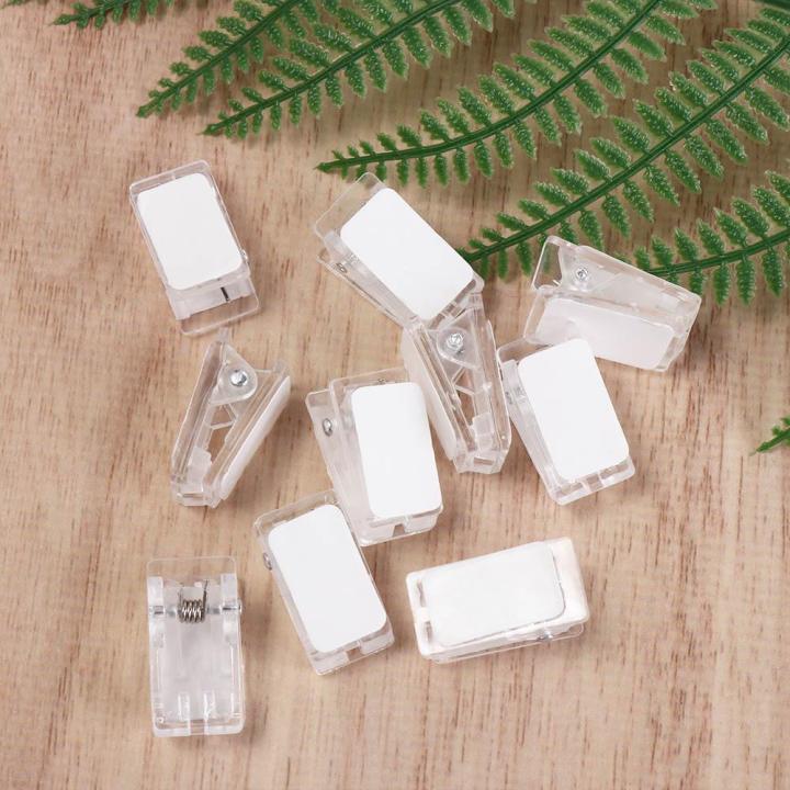 10pcs Plastic Self-Adhesive Clips Small Portable Wall Clips Clear Multipurpose Spring Clips Poster Paper