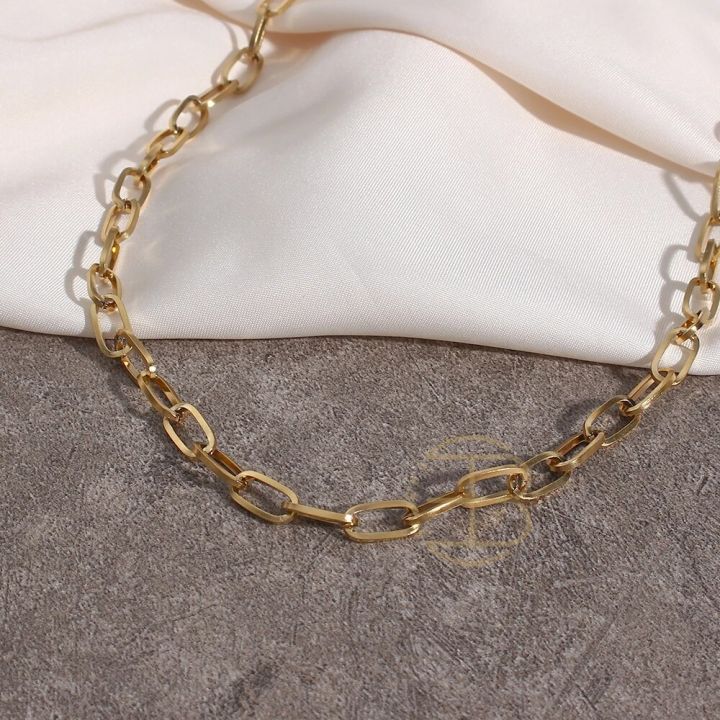 Fashion%20Stackable%20Neckp%20Jewelry%20Stainless%20Steel%20Chain%20Necklaces%20for%20Men%20Women%20Big%20Knot%20Cuban%20Chain%2018k%20Gold%20Plated%20Punk%20Choker%20-%20Image%205