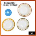 6pcs 9” Deep Plate Ceramic Rice plates. 
