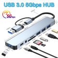 USB 3.0 5/8 Port Hub OTG Adapter 5Gpbs High Speed USB 3.0 2.0 Splitter 3.5 Audio for Xiaomi Macbook Pro Air Computer Accessories. 