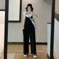 Vest Wide Leg Loose over plus Size + One-Piece Trousers Fat MM Women's Suspenders Summer Jin Two-Piece Set 2-300 Suit. 