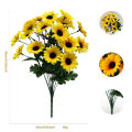 Yellow Artificial Sunflower Bouquet Silk Diy Vase Accessories Realistic Vibrant Silk Flowers for Wedding Decoration Outdoor Picnic Garden. 
