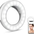 Portable & Rechargeable LED Selfie Circular Ring Light Lamp Clip-On Flash Light Camera Phone Selfie Light Best For Phones and Laptops. 