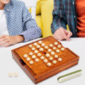 【SmartHorizon】Solitaire Board Game Office Decor Chess Toy and 32 Marbles Chess Wooden Puzzle Board Game Strategy Board Game Table Top Game. 