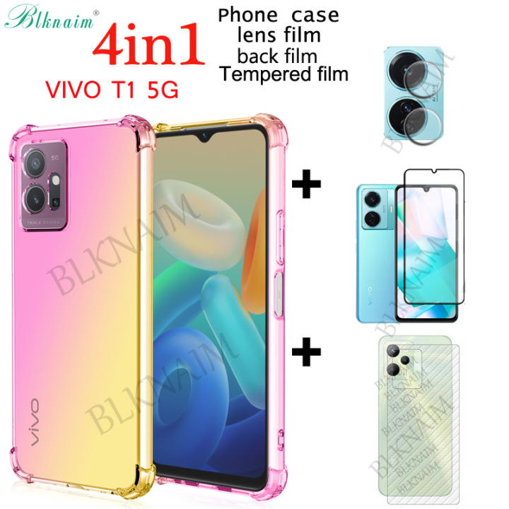 BLKNAIM%20(4-in-1)%20For%20VIVO%20T1%205G%20Case%20Anti-fall%20Color%20Mobile%20Phone%20case%20+%20Full%20Screen%20Tempered%20Glass%20Film%20+%20Carbon%20Fiber%20Back%20Film%20+%20Lens%20Film%20-%20Image%203
