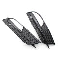 A Pair Front Bumper Fog Light Lamp Grille Grill Replacement For AUDI A5 12-16. 