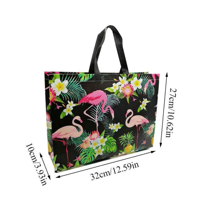 【ALLGOOD】1pc Reusable Shopping Bag Large Eco Friendly Flamingo Women's Tote Bag Waterproof Portable Handbag