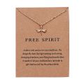 Enacolor Simple New Letter Paper Card Wings Alloy Pendant Necklace for women. 