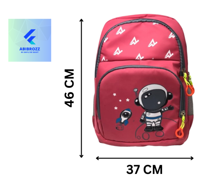 New Grade 01 - 04 Primary School Students Backpack for both Boys & Girls Cute  George Space School Bag For Pre - School kids High Quality Backpack Unisex Double Shoulder Backpack  School Bag with Sponge Plate Frame --- Unisex Backpack Bag With Less Weight