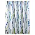 Enough Long Wide Polyester Striped Wave Shower Curtains Bathroom Plastic Hooks. 