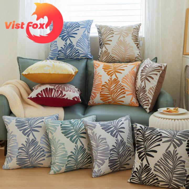 Decorative Throw Pillow Cover Soft Washable Palm Leaf Printed