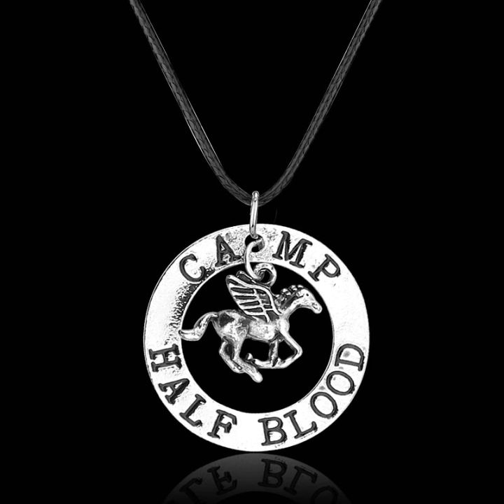 Blood Flying Horse Pendants Necklaces for Men Women Percy Jackson CAMP
