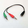 Headset Splitter Cable 3.5mm Female to 2 Male Headphone Mic Audio Y Splitter Cable Smartphone Headset to PC Adapter. 