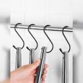 Multi-function Metal Shower Curtain Hooks Rust Resistant S Shaped Hangers for Coat Towel Utensil. 