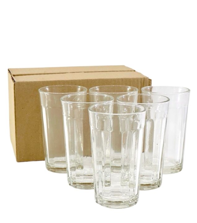 06 Pcs Heavy Glass Tumbler Set / Water Glass 350ml