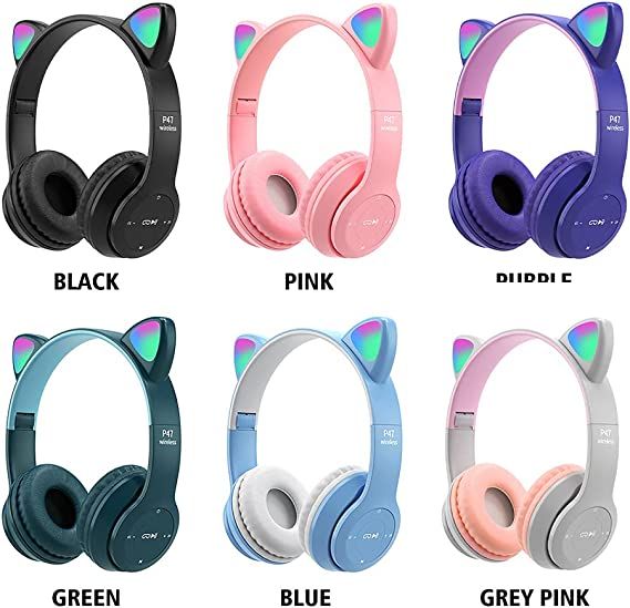 Wireless%20Gaming%20Headset,%20Bluetooth%205.0%20Cat%20Ear%20Headphones,%20Kids%20Headphones%20P47M,%20LED%20Light%20Up%20Bluetooth%20Over%20Ear%20Headphones%20for%20Kids%20and%20Adults%20Wearing%20-%20Image%204