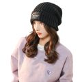 ig face, reealing face, small wool hat, men's loose knit hat, warm women's autumn and winter big head, thi thread pile up hat. 