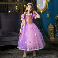 Children Halloween Costume Little Girls Rapunzel Costume Sequins Purple Dress Kids Princess Cosplay Dress 3 4 5 6 7 8 9 10 Years. 
