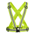 Nylon Safety Cross Belt - Luminous Green -  Nylon Safety Security Reflective Adjustable Cross Belt High Visibility Gear Stripe Vest - Reflective Vest ,Lightweight, Adjustable. 