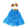 【WEJA】6 Set Hawaiian Grass Skirt flower Hula Lei Wristband Garland fancy Dress costume. 