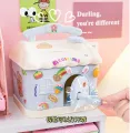 Snow House Piggy Bank Safe Box Money Saving Boxes with 3D stickers For Children Coins Cash Large Capacity Deposit Mini ATM Bank Machine Birthday Gifts for kids boys girls alkansya with password. 