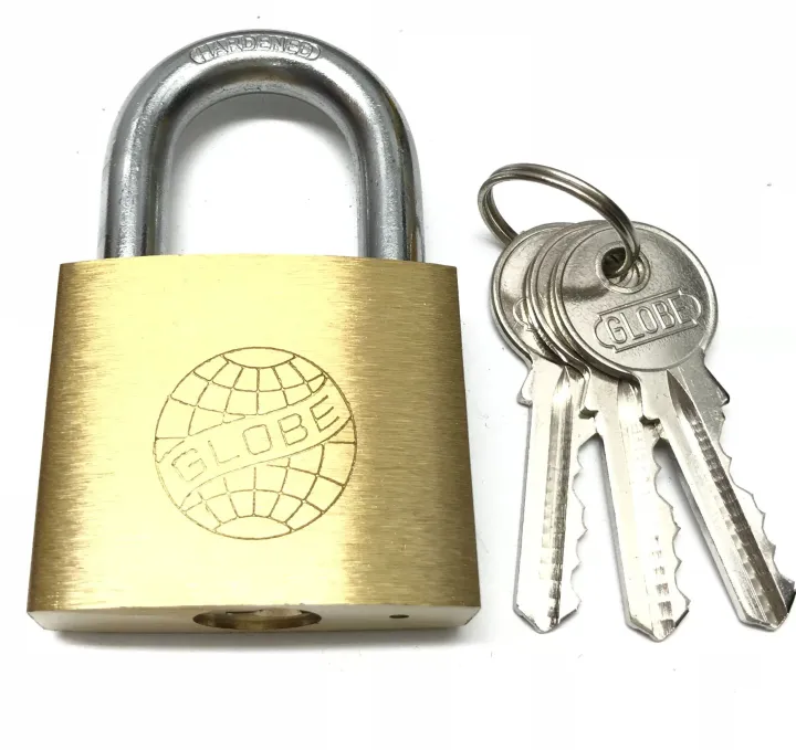50MM Globe Pad Lock brass Large Size. Suitable for All Purposes, Pad Lock.
