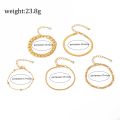 Enacolor  5Pcs/Set Elegant Female Gold Metal Thick Chain Bracelets for Women Accessories. 
